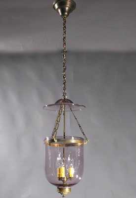 Bell Jar Lantern with Amethyst Tint